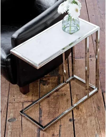 Echelon Polished Nickel Sofa Hugger Table by Regina Andrew