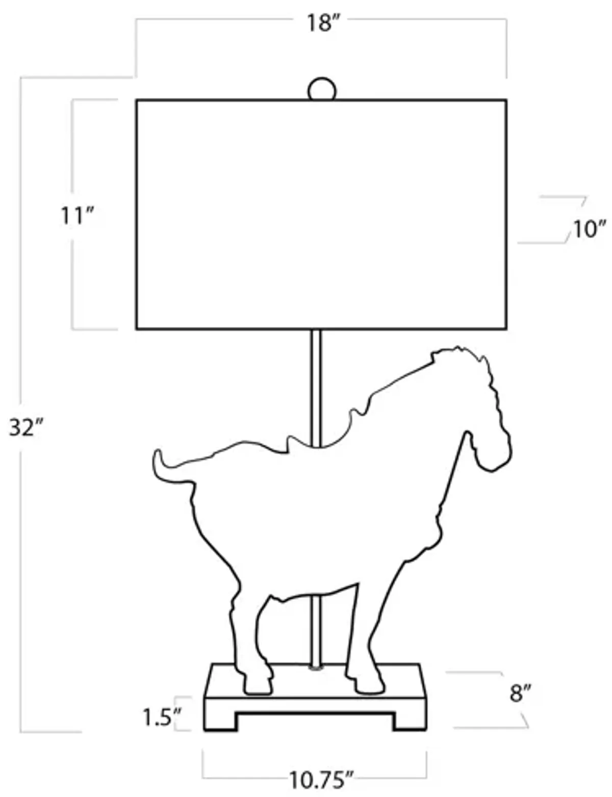 Southern Living Dynasty Horse Table Lamps Pair by Regina Andrew