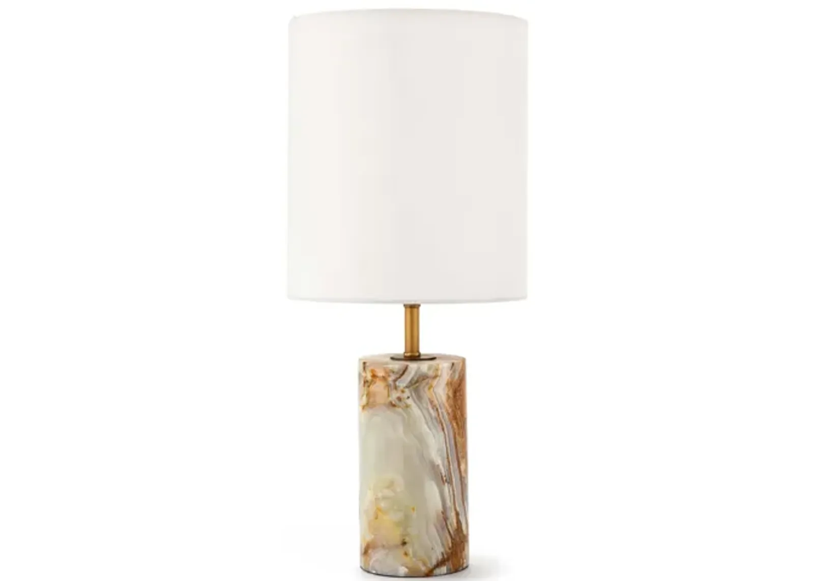 Jade and Brass Mini Cylinder Lamp by Regina Andrew