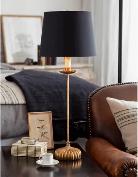 Clove Stem Buffet Table Lamp With Black Shade by Regina Andrew