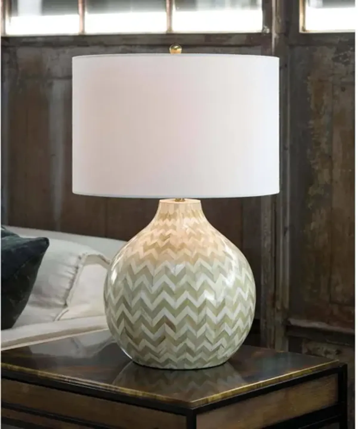 Chevron Natural Bone Table Lamp by Regina Andrew