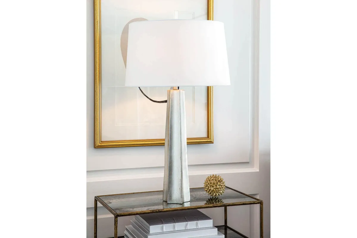 Celine Ambered Silver Leaf Table Lamp by Regina Andrew