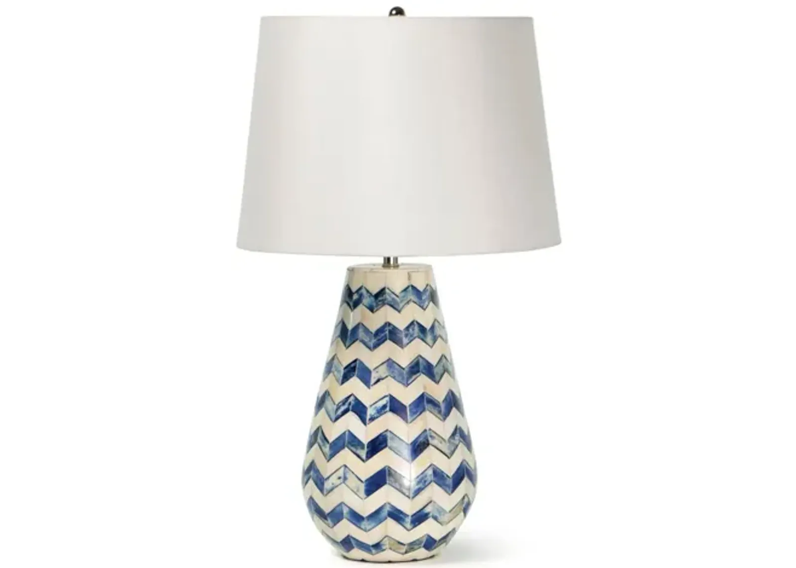 Coastal Living Cassia Blue Chevron Table Lamp by Regina Andrew