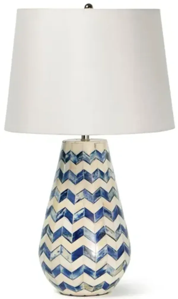 Cassia Blue Chevron Table Lamp by Regina Andrew