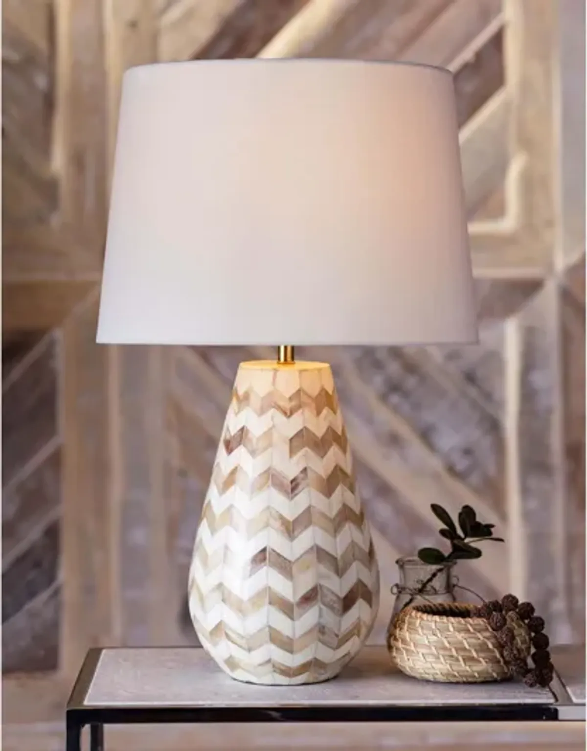 Cassia Natural Chevron Table Lamp by Regina Andrew