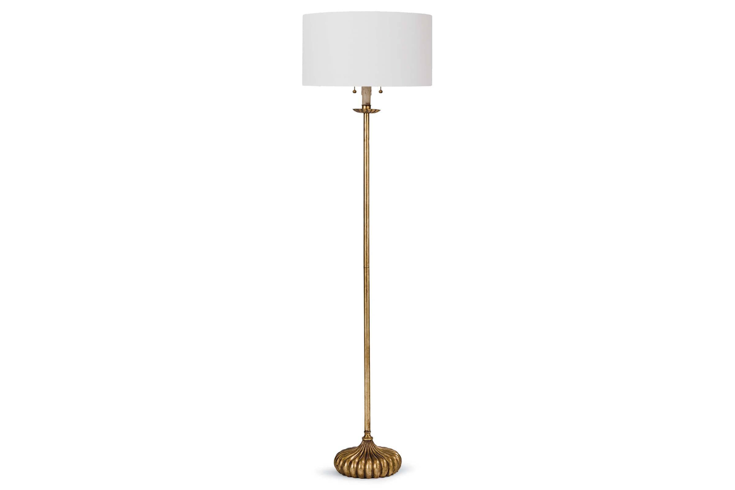 Clove Antique Gold Leaf Stem Floor Lamp by Regina Andrew