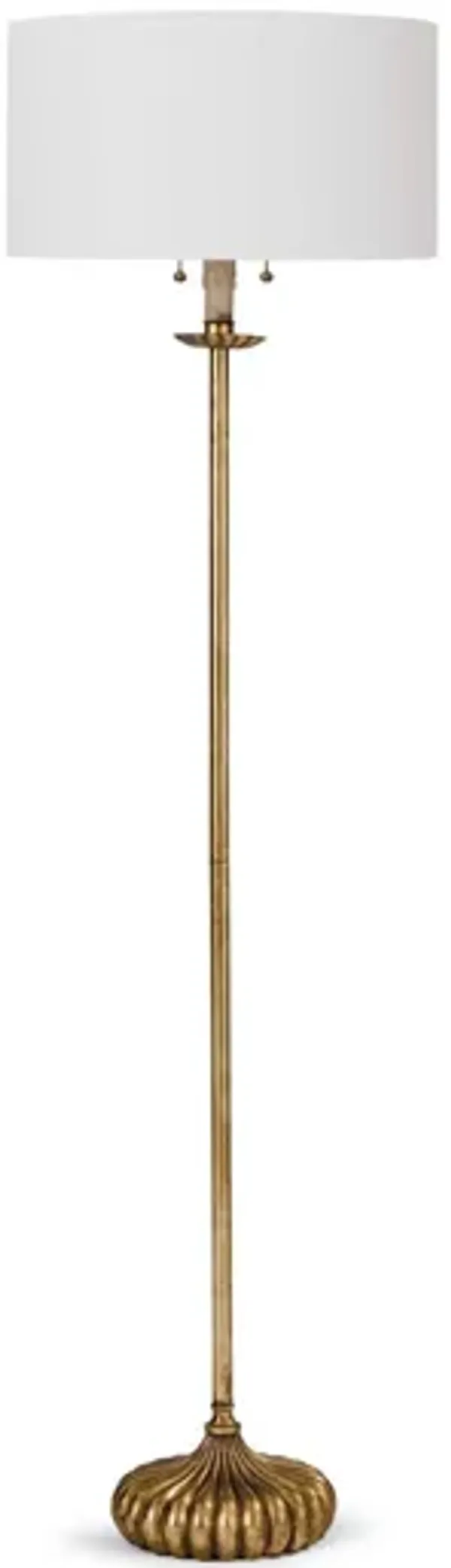 Clove Antique Gold Leaf Stem Floor Lamp by Regina Andrew