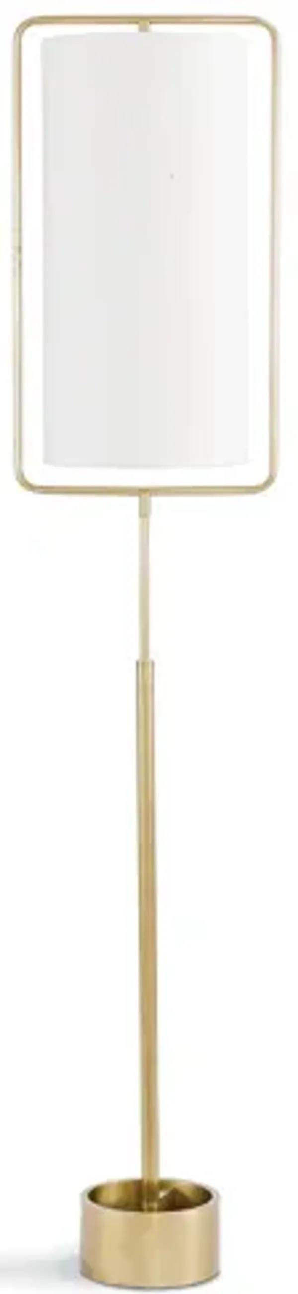 Geo Rectangle Natural Brass Floor Lamp by Regina Andrew