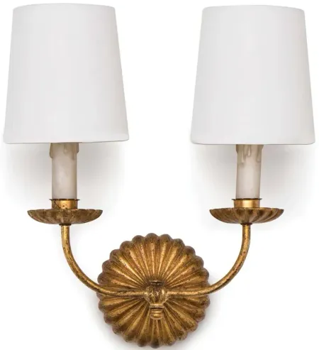 Clove Antique Gold Leaf Double Sconce by Regina Andrew