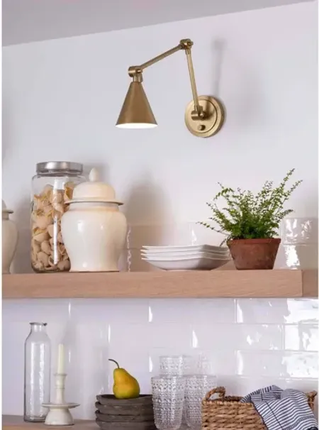 Sal Natural Brass Task Sconce by Regina Andrew