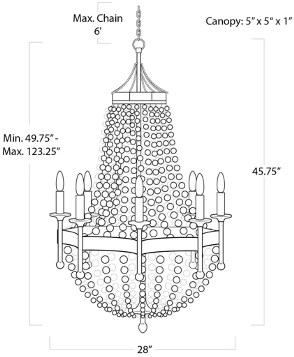 Frosted Crystal Bead Chandelier by Regina Andrew