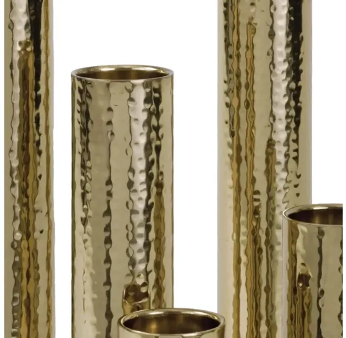 Hammered Polished Brass Bud Vase Set by Regina Andrew