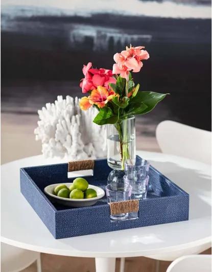 Logia White Square Large Tray by Regina Andrew