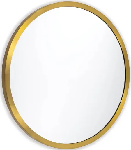 Doris Natural Brass Round Mirror by Regina Andrew