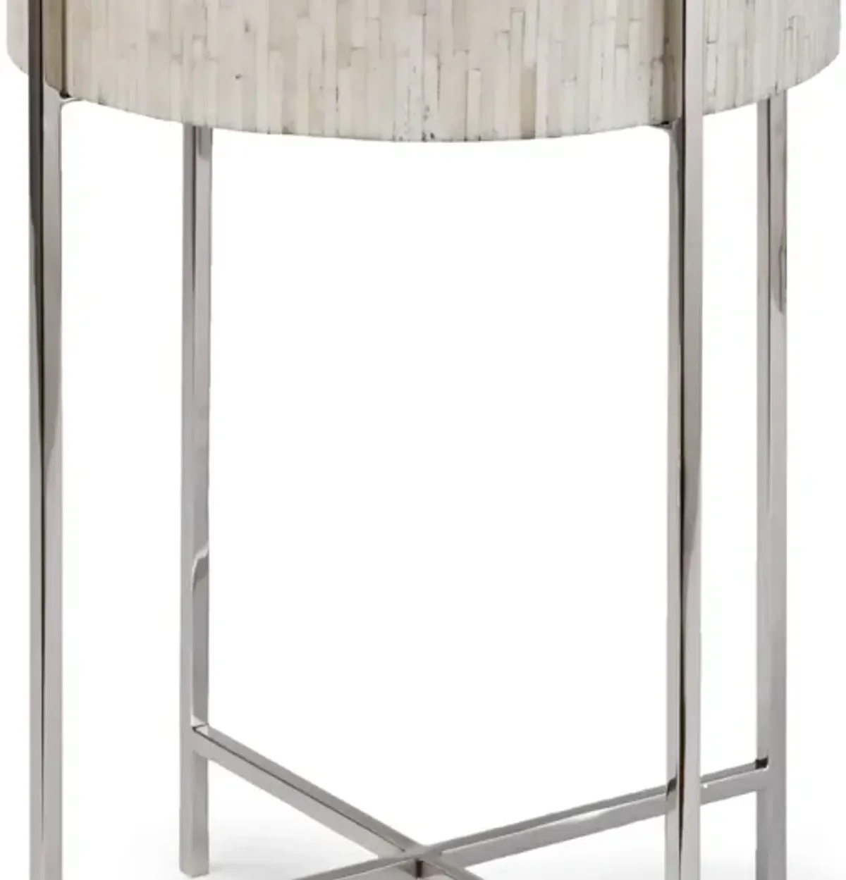 Bone Polished Nickel Drum Table by Regina Andrew