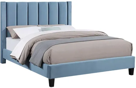 Autumn King Blue Upholstered Bed
