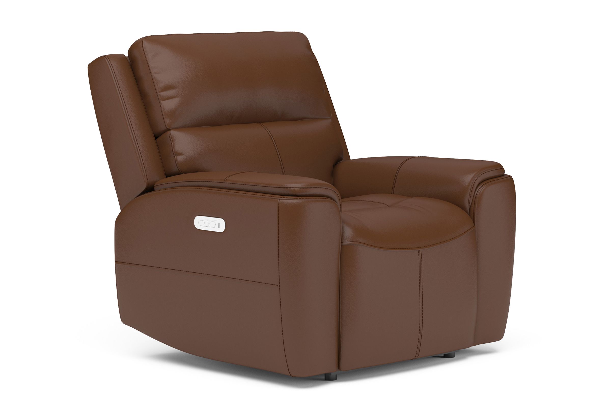 Eli Saddle Dual Power Leather Recliner by Flexsteel