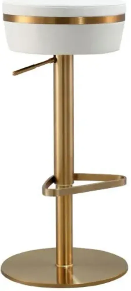 Astro White and Gold Adjustable Stool