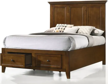 San Mateo Brown Solid Wood Full Storage Bed