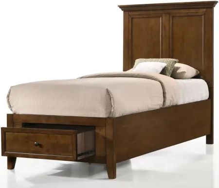 San Mateo Brown Solid Wood Twin Storage Bed