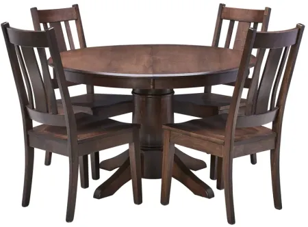 Ella 48" Round Table + 4 Chairs by Gascho