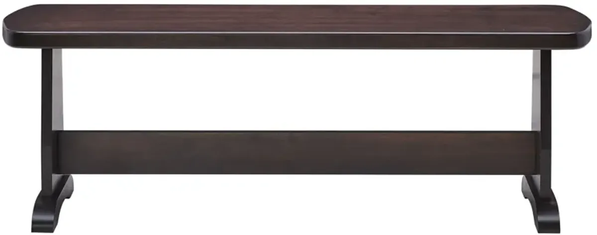 Covina Maple Wood Trestle Bench in Chocolate Finish by Gascho