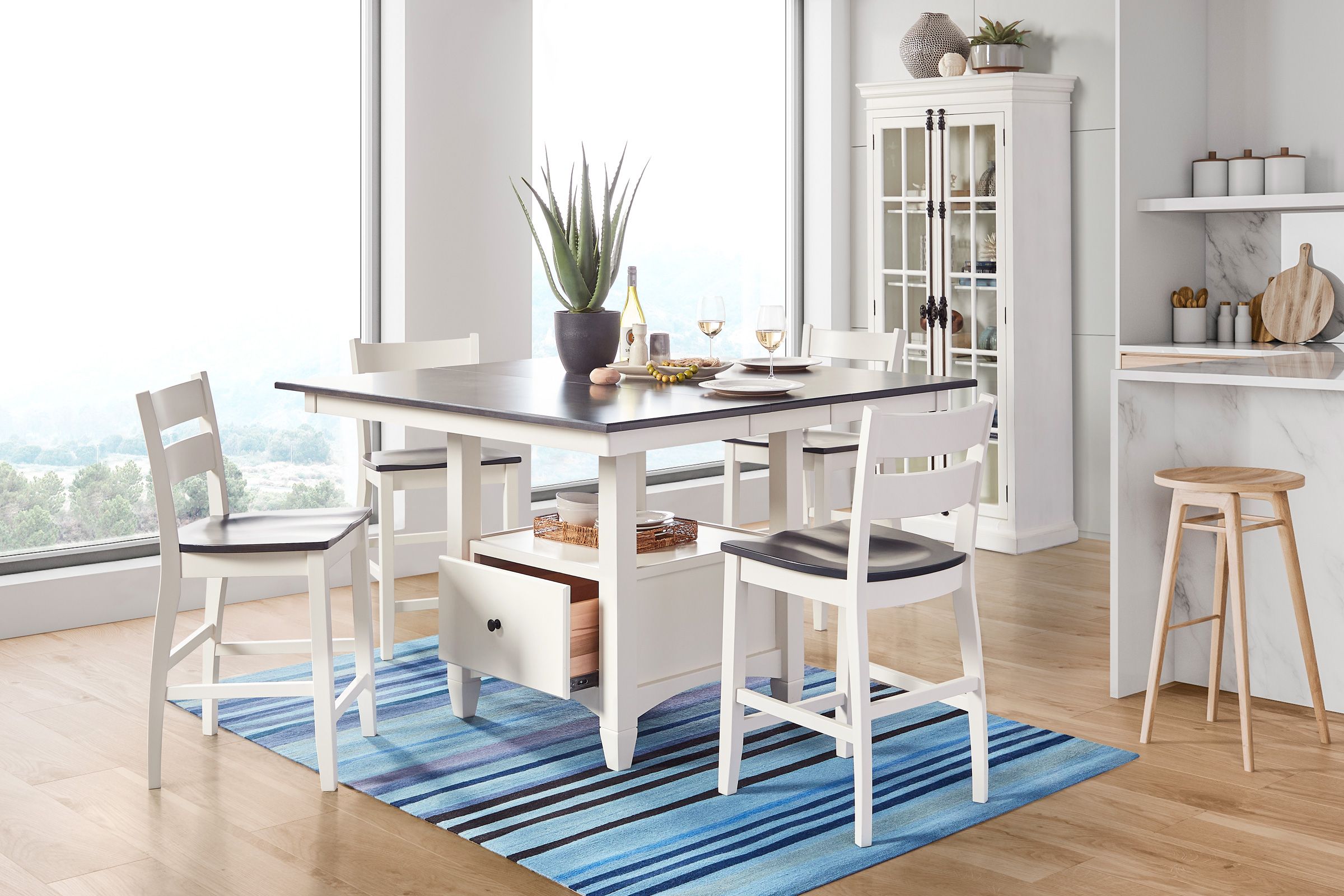 Lillian Counter Table by Gascho in Maple wood with MineralIvory Finish