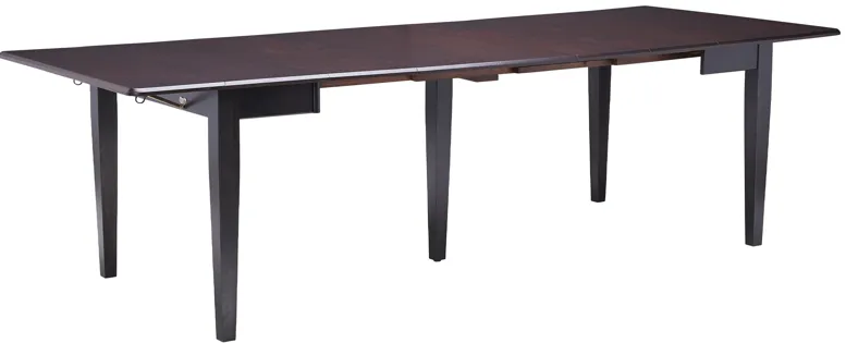 Saber-II Table with 5 Leaves + 4 Chairs by Gascho in Cherry Wood with Auburn & Onyx Finish