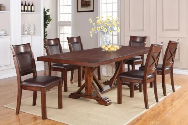 Julian Extendable Rectangular Table + 6 Side Chairs