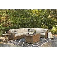 Beachcroft 5-Piece Sectional + Fire Table Set