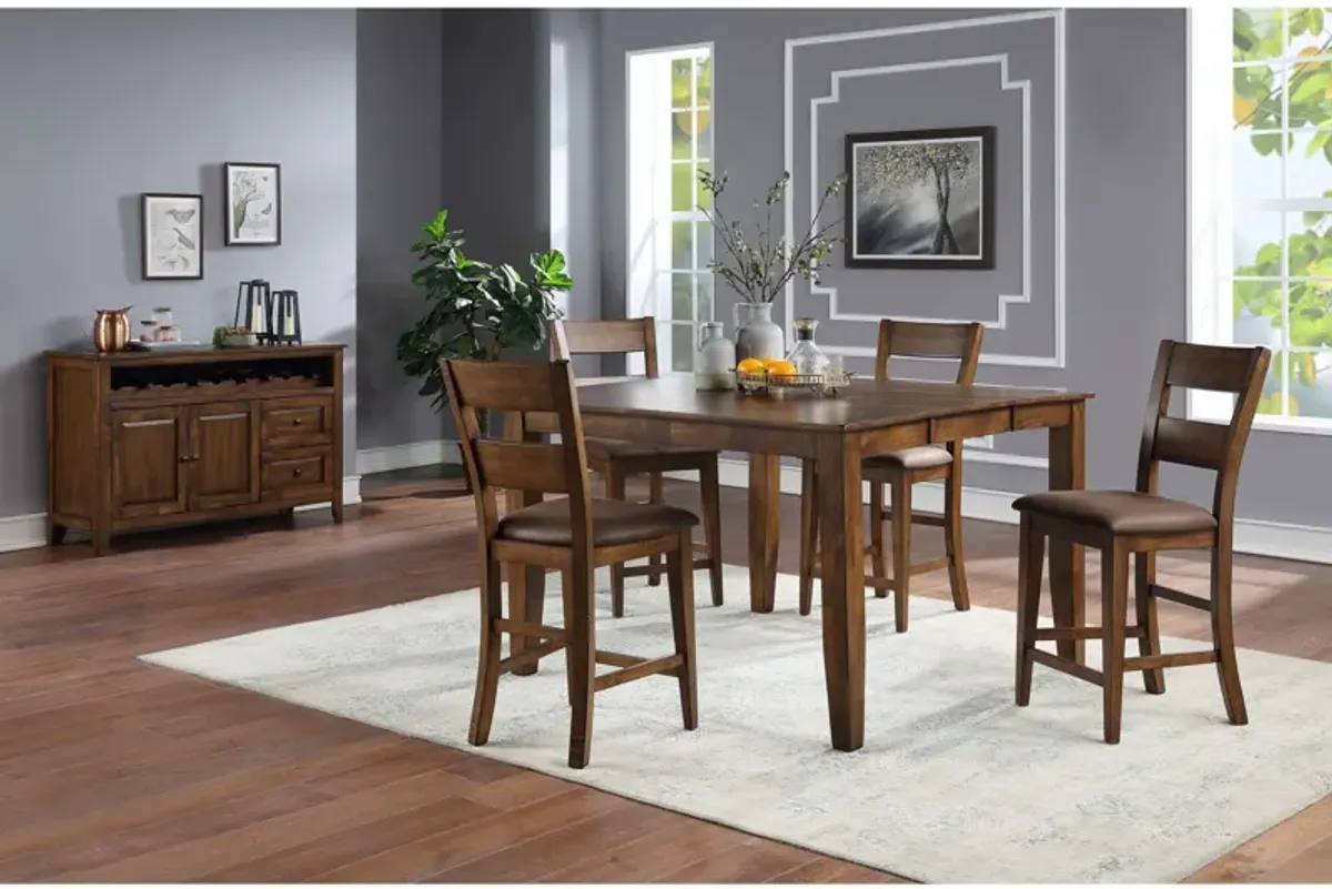 Mango Extendable Counter Table + 6 Stools