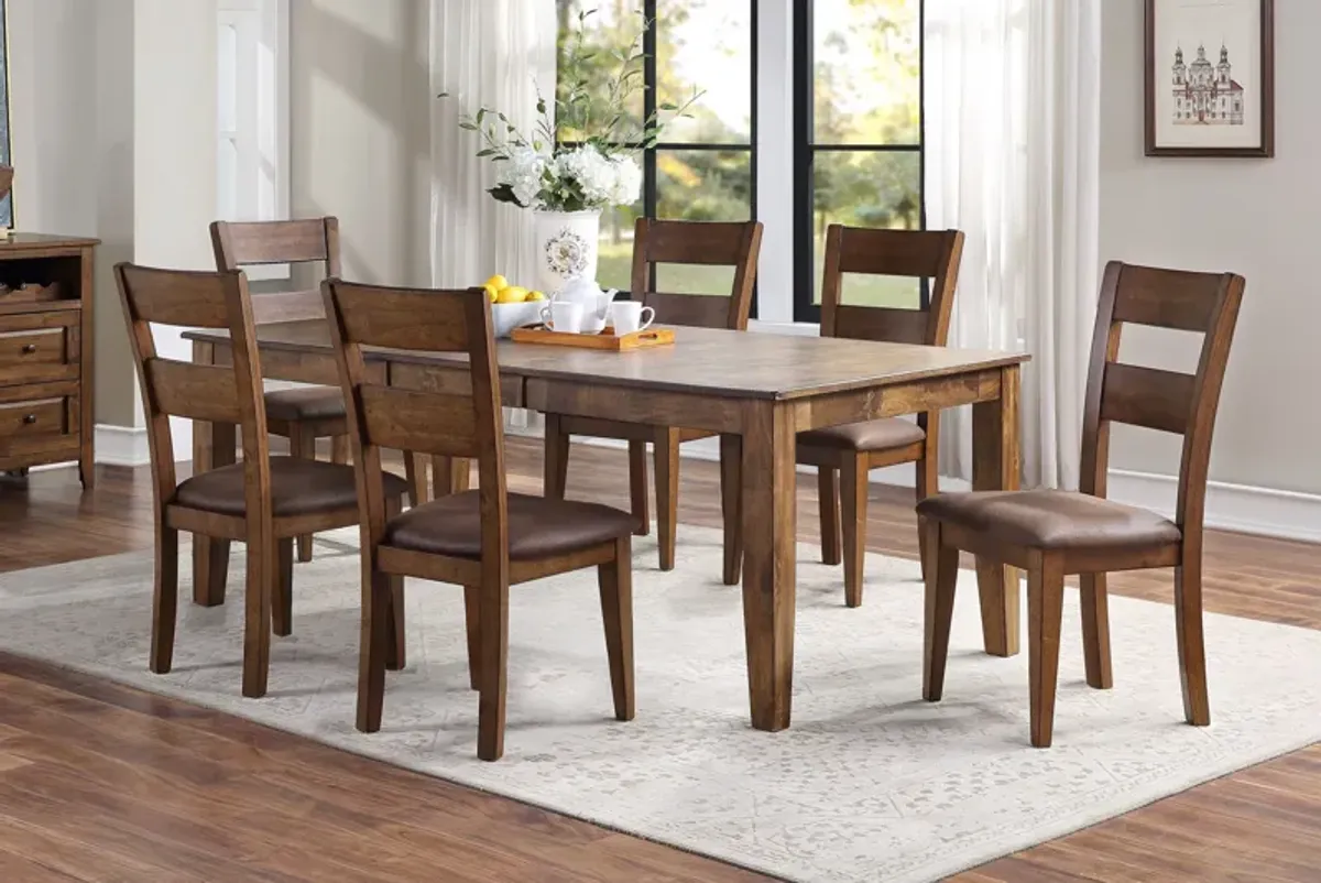 Mango Brown Extendable Table + 6 Chairs