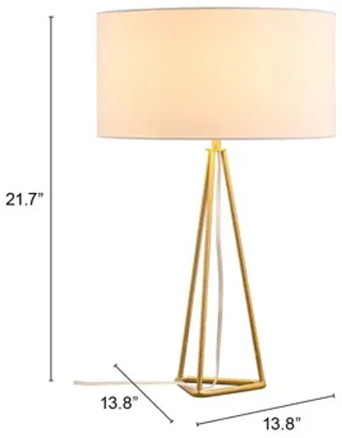 Sascha Table Lamp White & Brass