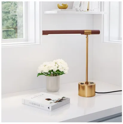 Kippy Table Lamp Brown & Brass