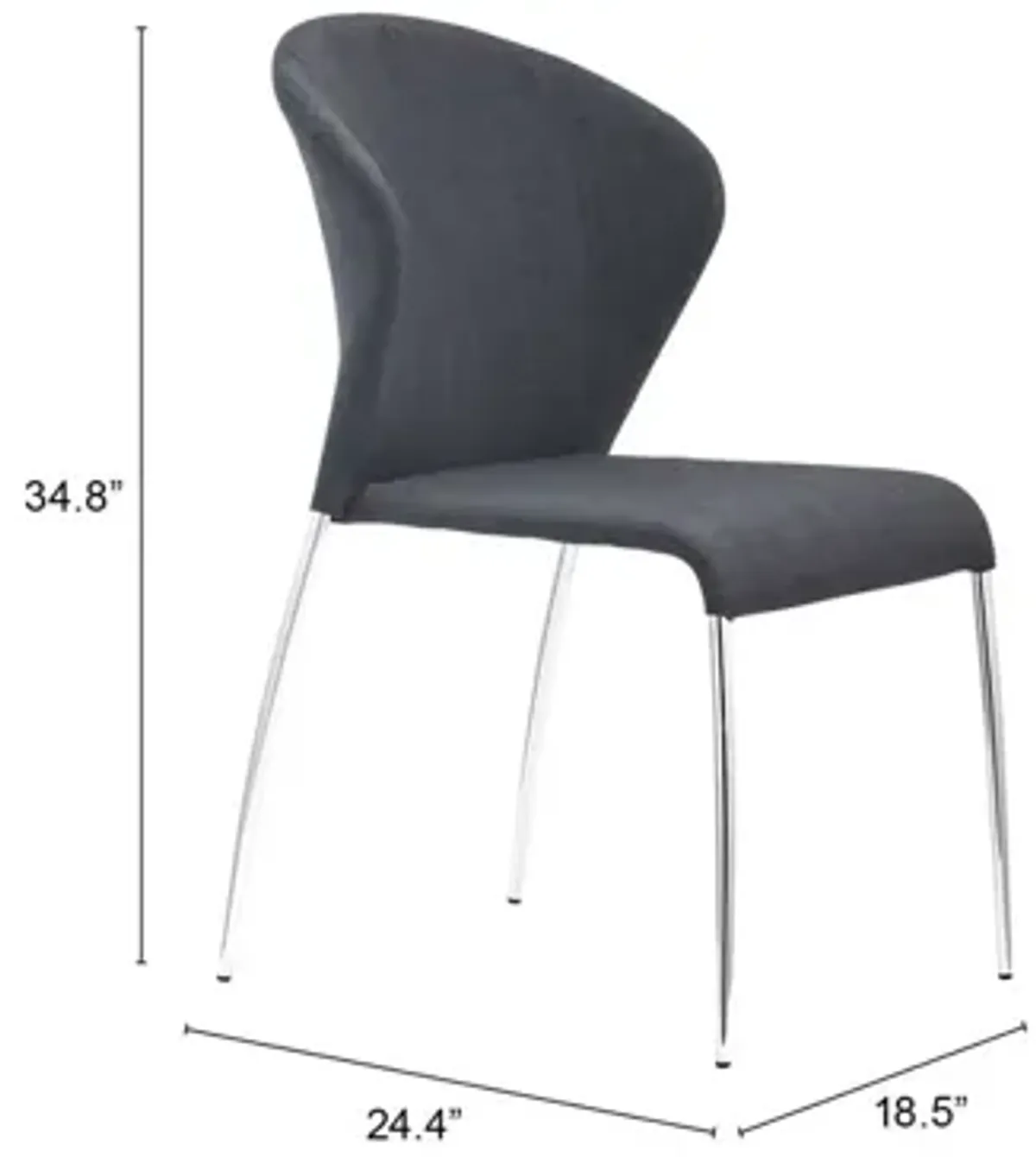 Oulu Graphite Dining Chair, Set of 4