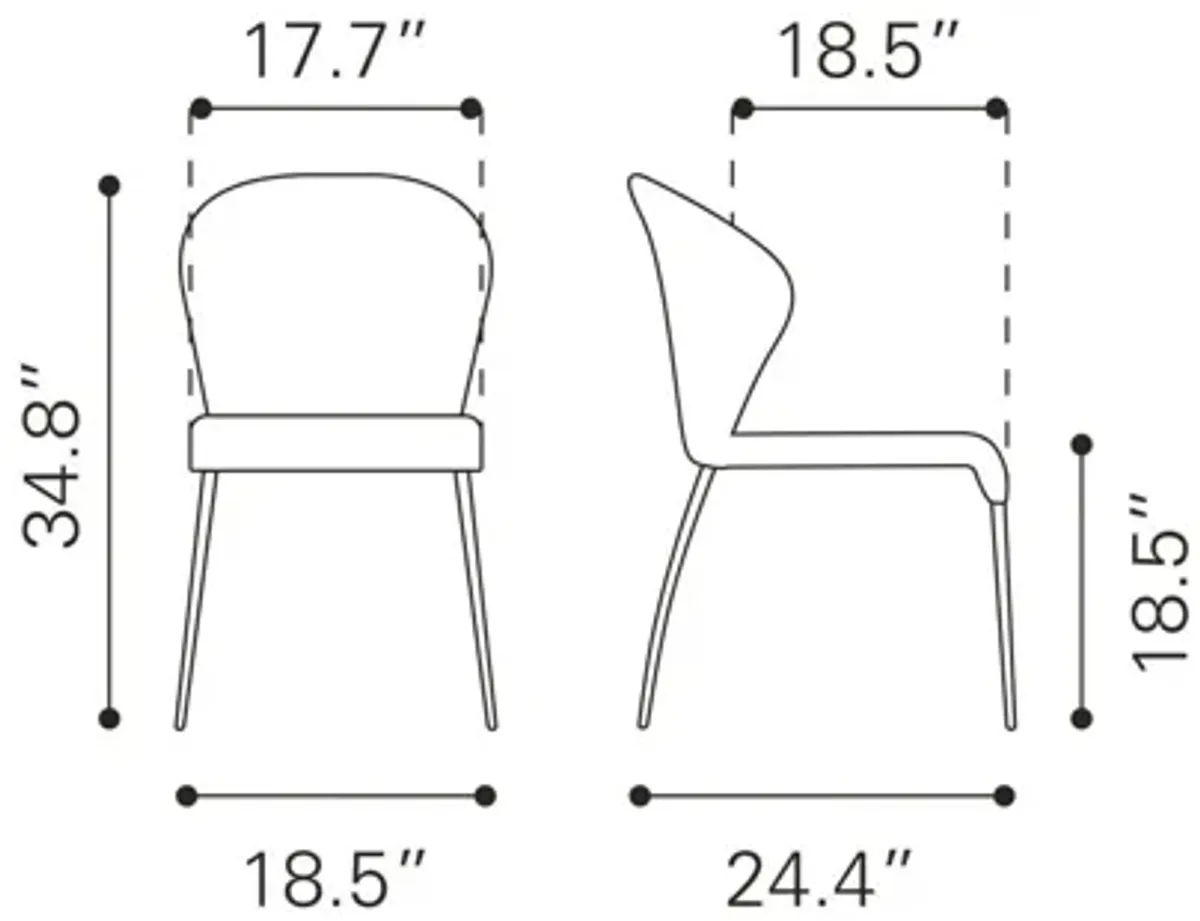 Oulu Graphite Dining Chair, Set of 4