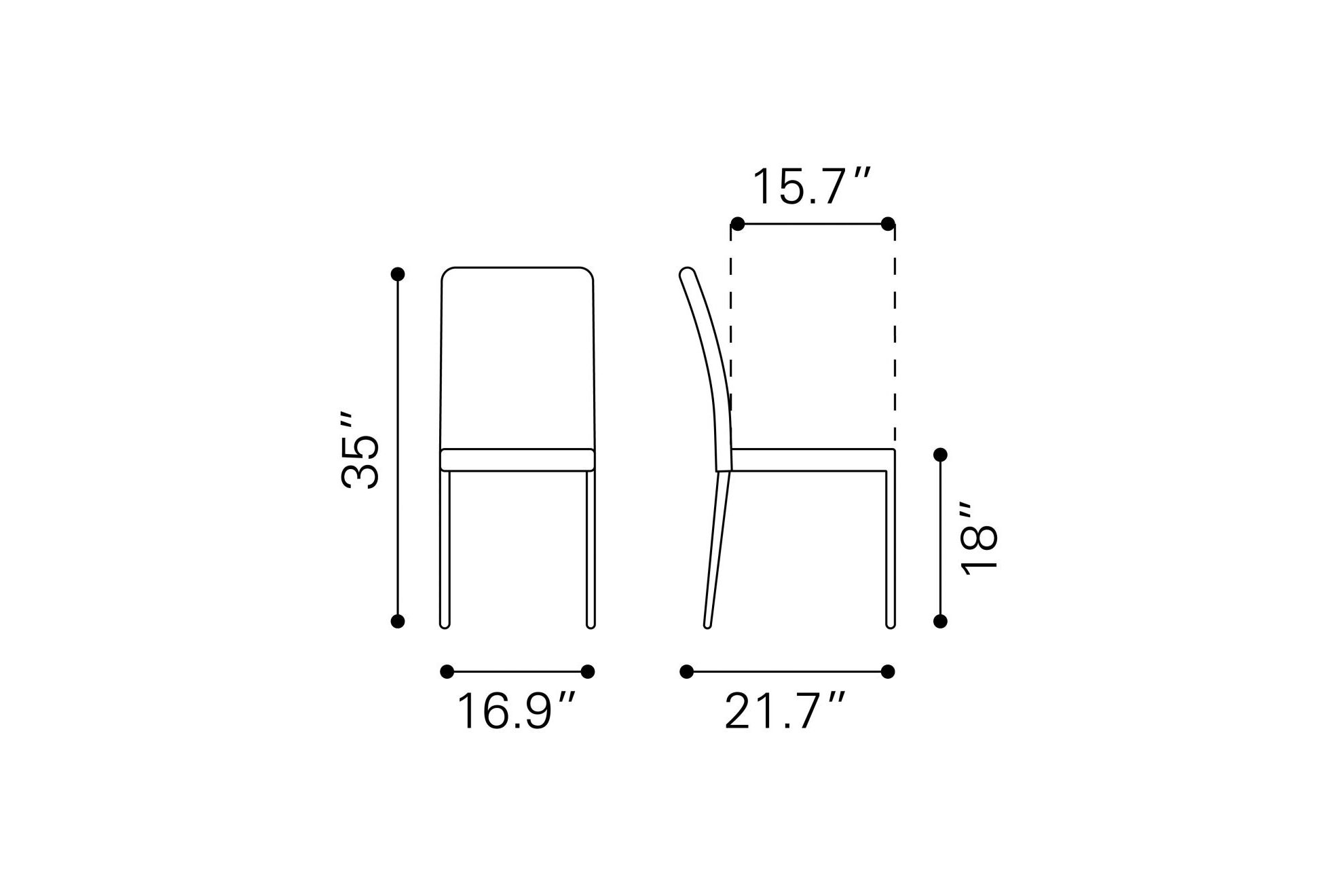 Confidence Black Dining Chair, Set of 4
