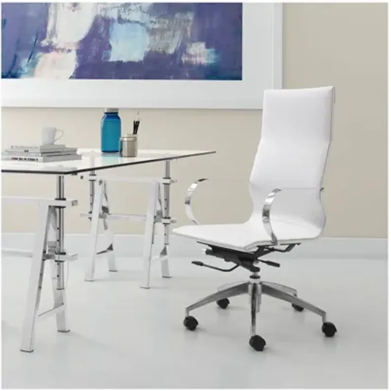 Glider High Back Office Chair White