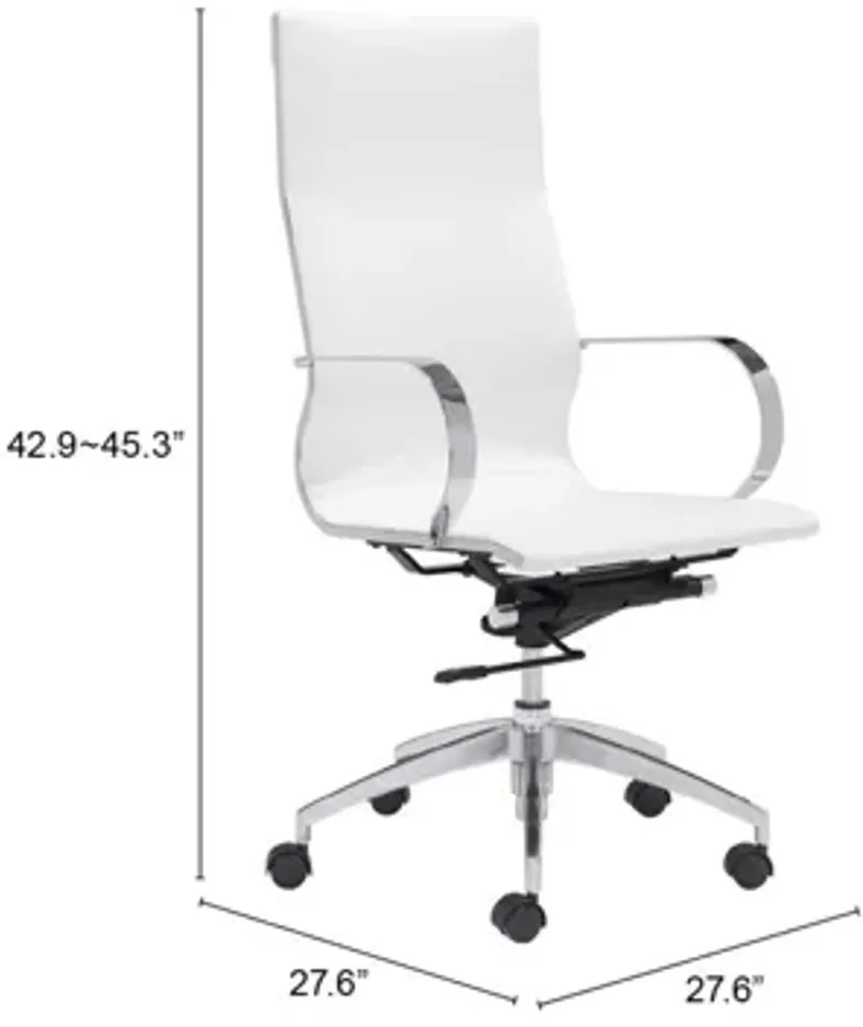 Glider High Back Office Chair White