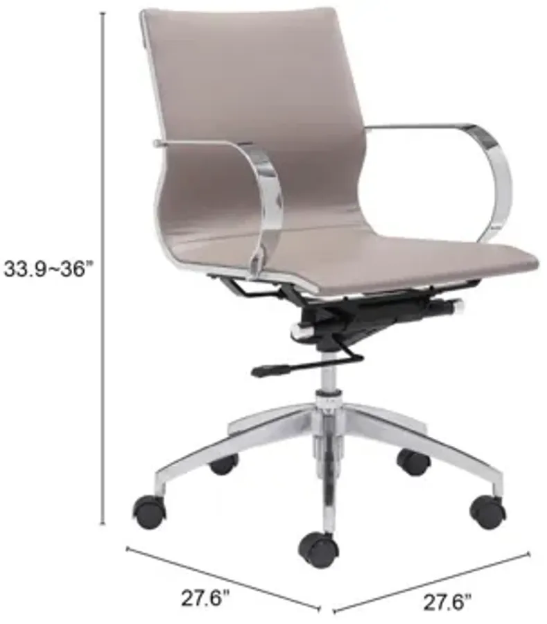 Glider Low Back Office Chair Taupe