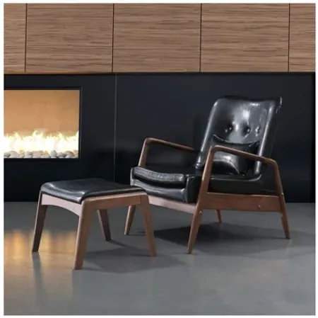Bully Lounge Chair & Ottoman Black