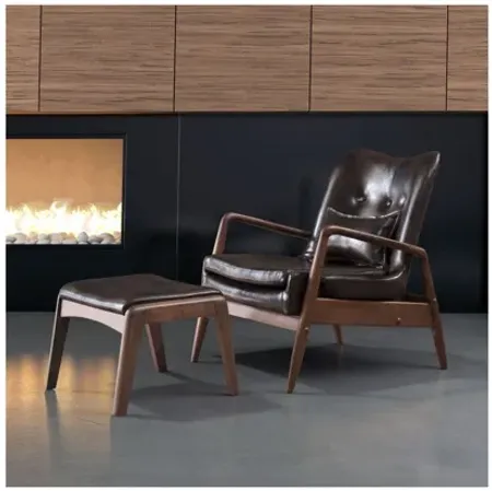 Bully Lounge Chair & Ottoman Brown