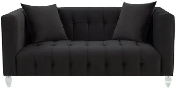Bea Black Velvet Loveseat
