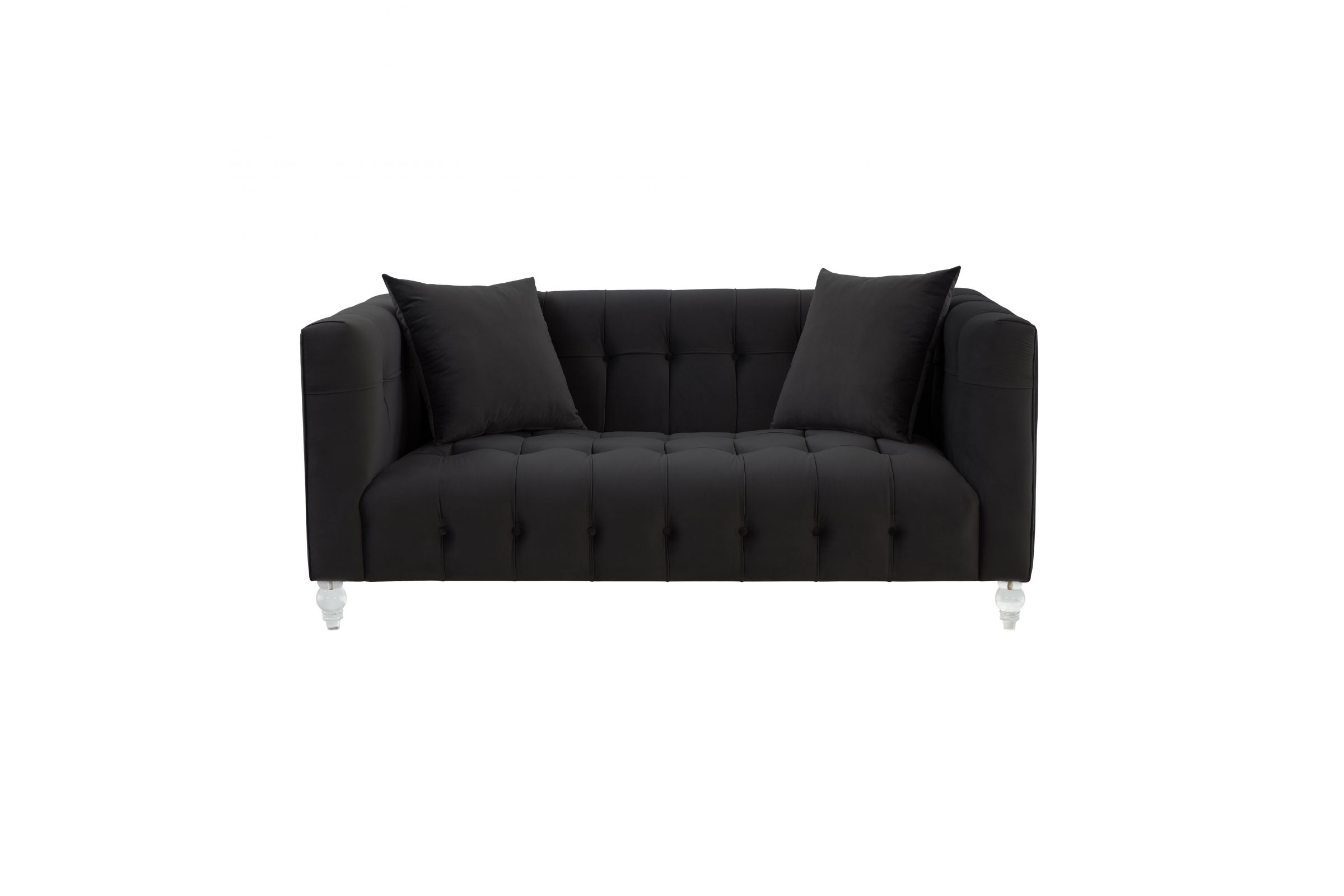 Bea Black Velvet Loveseat