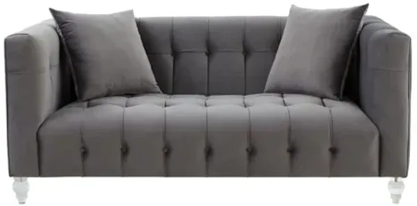 Bea Grey Velvet Loveseat