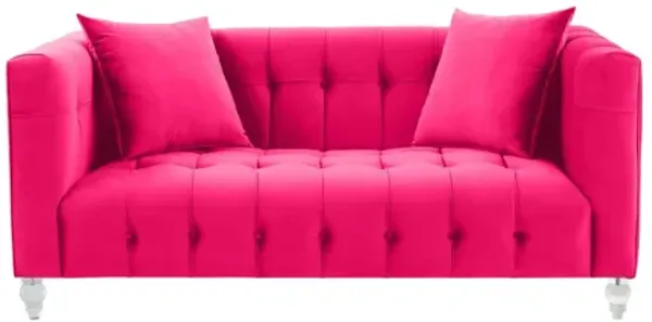Bea Hot Pink Velvet Loveseat