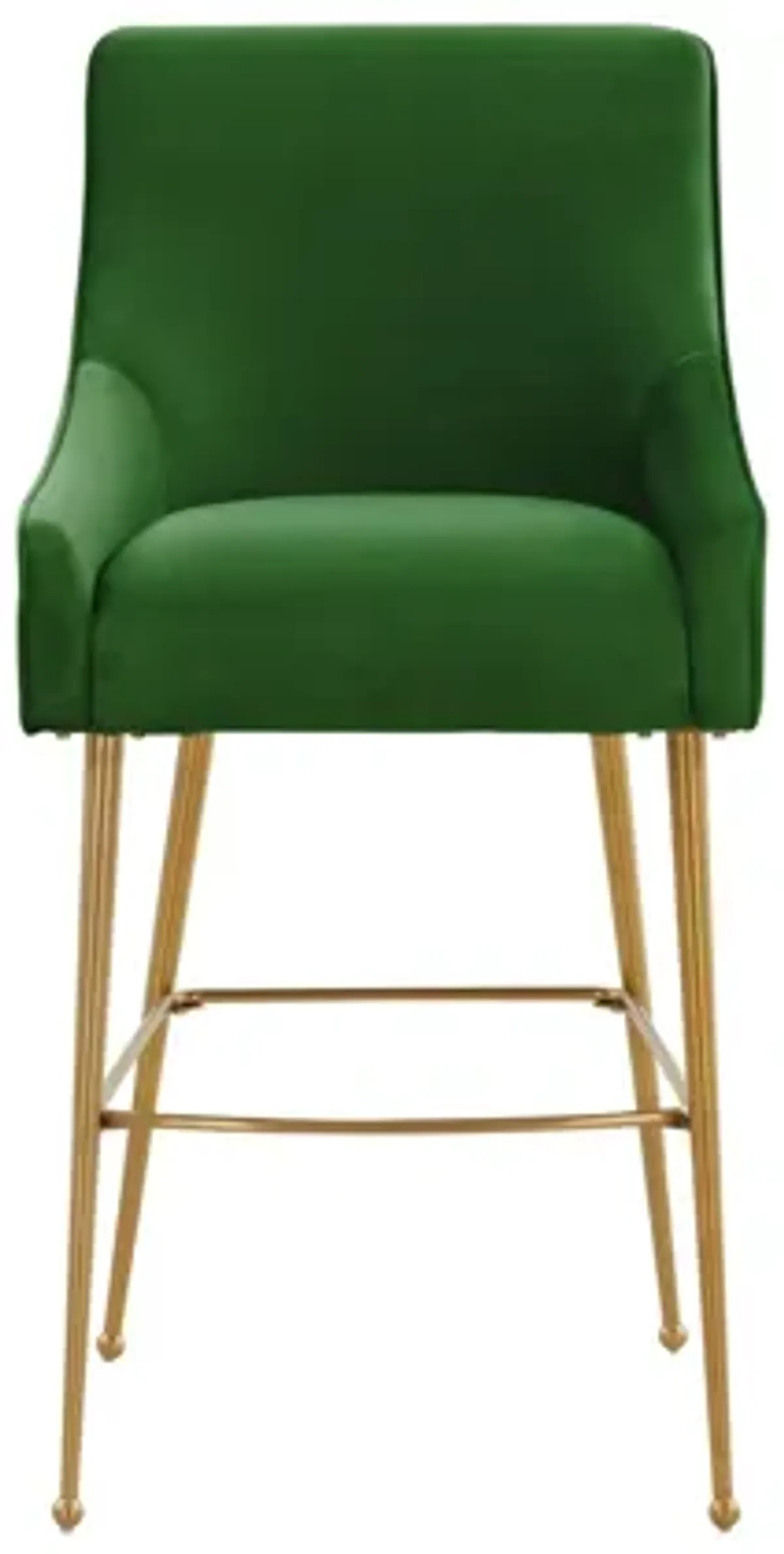 Beatrix Green Velvet Bar Stool - Gold Legs