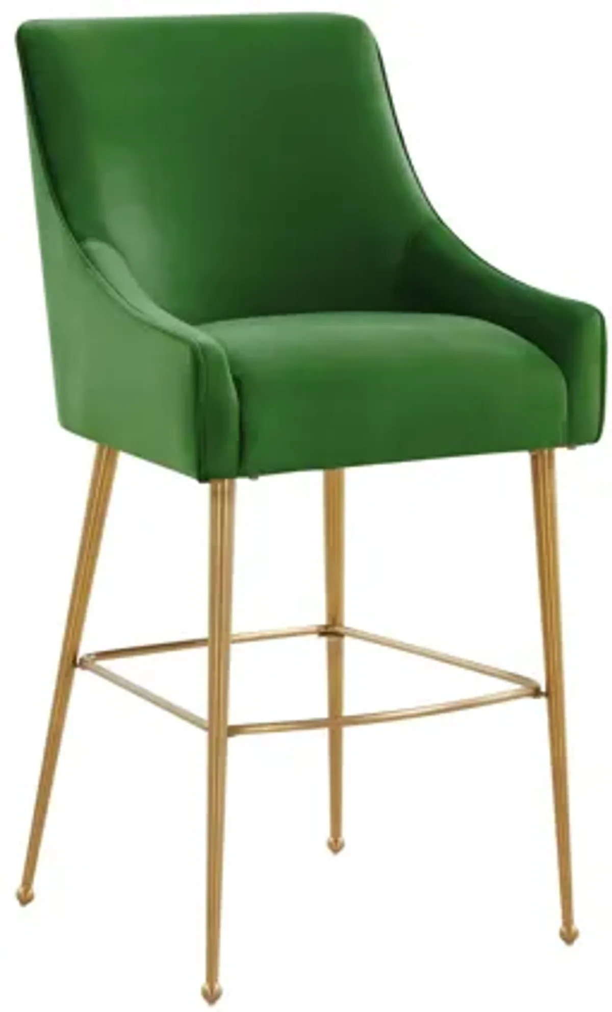 Beatrix Green Velvet Bar Stool - Gold Legs