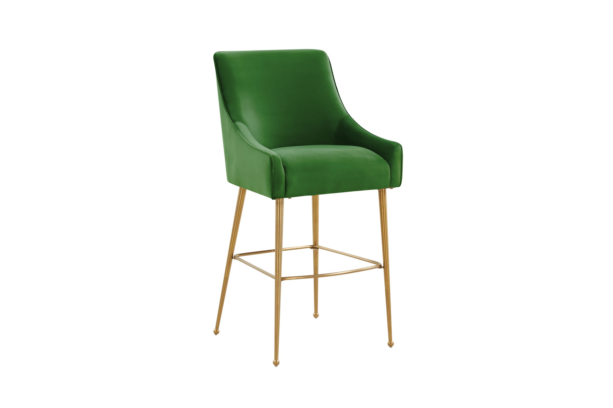 Beatrix Green Velvet Counter Stool Gold Legs