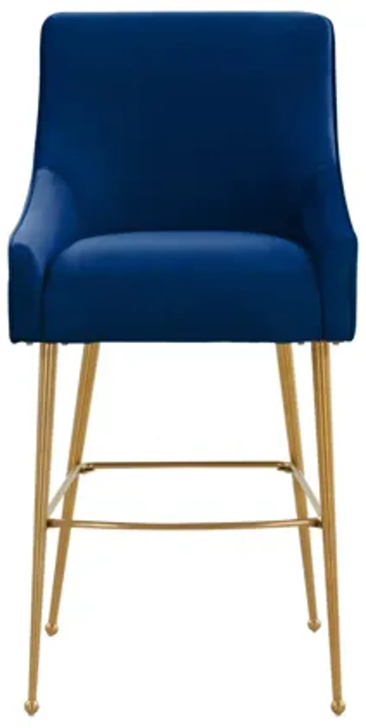 Beatrix Navy Velvet Bar Stool - Gold Legs